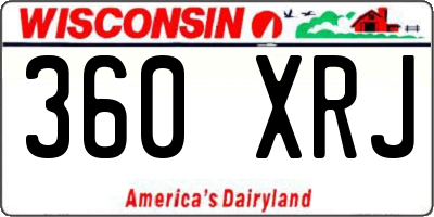 WI license plate 360XRJ