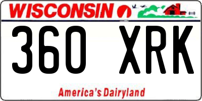 WI license plate 360XRK