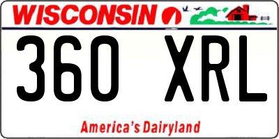 WI license plate 360XRL