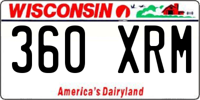 WI license plate 360XRM