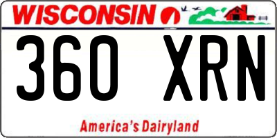 WI license plate 360XRN