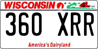 WI license plate 360XRR