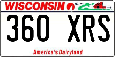 WI license plate 360XRS