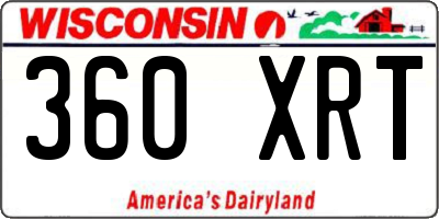 WI license plate 360XRT