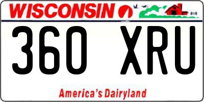 WI license plate 360XRU