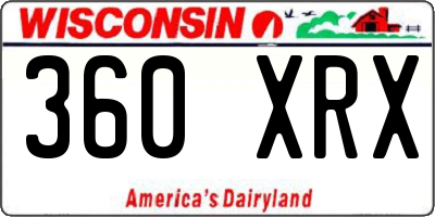WI license plate 360XRX