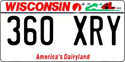 WI license plate 360XRY