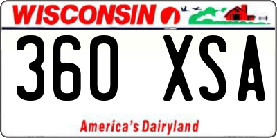 WI license plate 360XSA