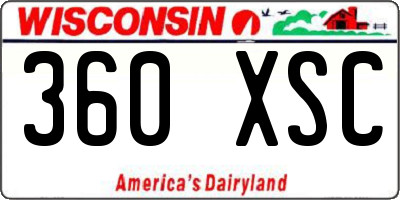 WI license plate 360XSC
