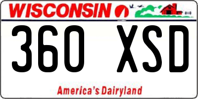 WI license plate 360XSD