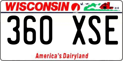 WI license plate 360XSE