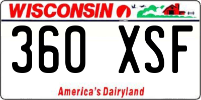 WI license plate 360XSF