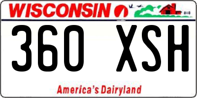 WI license plate 360XSH