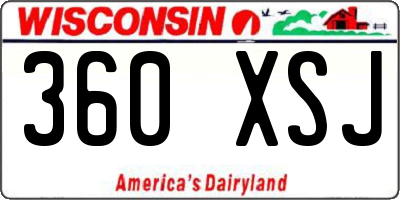 WI license plate 360XSJ