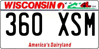 WI license plate 360XSM
