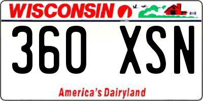 WI license plate 360XSN