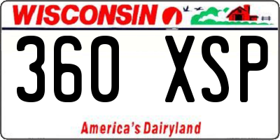 WI license plate 360XSP