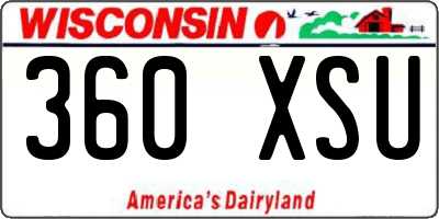 WI license plate 360XSU