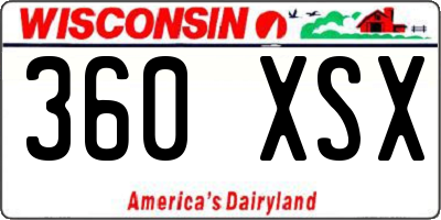 WI license plate 360XSX
