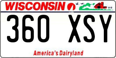 WI license plate 360XSY