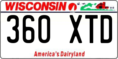 WI license plate 360XTD