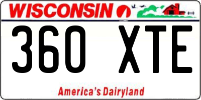WI license plate 360XTE