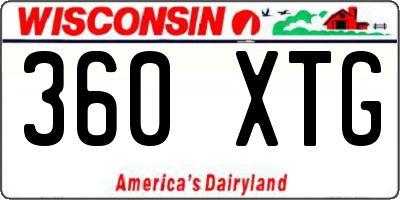 WI license plate 360XTG