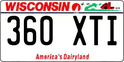 WI license plate 360XTI