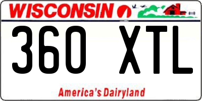 WI license plate 360XTL