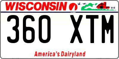 WI license plate 360XTM