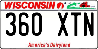 WI license plate 360XTN