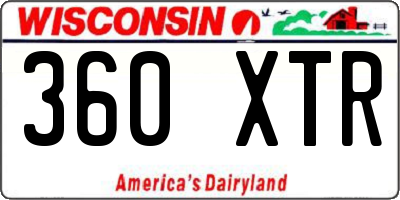 WI license plate 360XTR