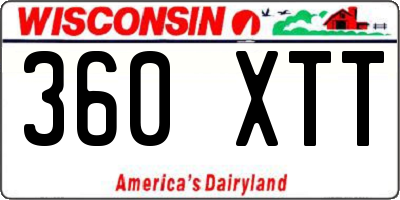WI license plate 360XTT