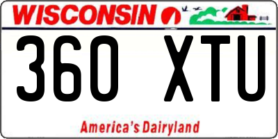 WI license plate 360XTU