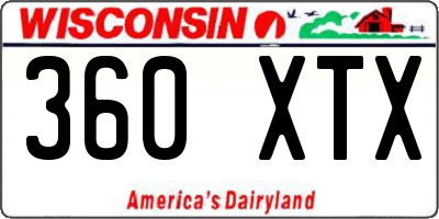 WI license plate 360XTX
