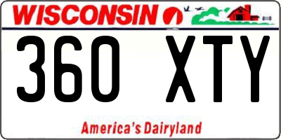 WI license plate 360XTY