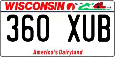 WI license plate 360XUB