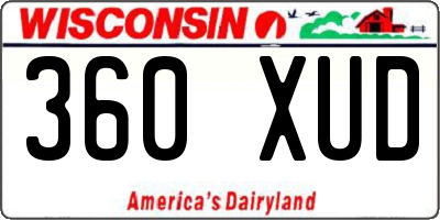 WI license plate 360XUD
