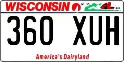 WI license plate 360XUH