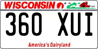 WI license plate 360XUI