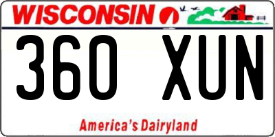 WI license plate 360XUN
