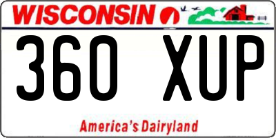 WI license plate 360XUP
