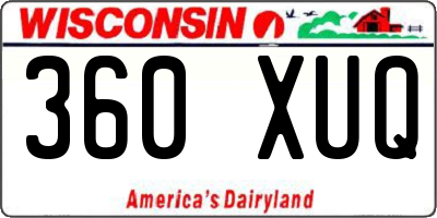 WI license plate 360XUQ