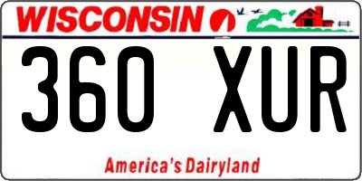 WI license plate 360XUR