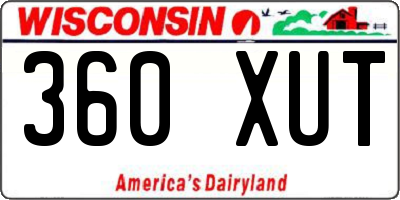 WI license plate 360XUT