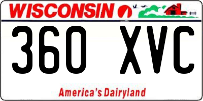 WI license plate 360XVC