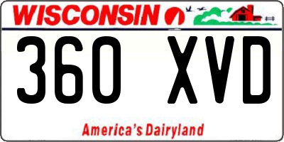 WI license plate 360XVD