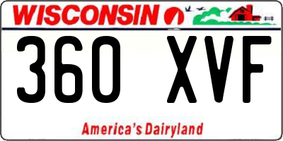 WI license plate 360XVF