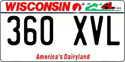 WI license plate 360XVL