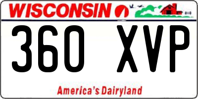 WI license plate 360XVP